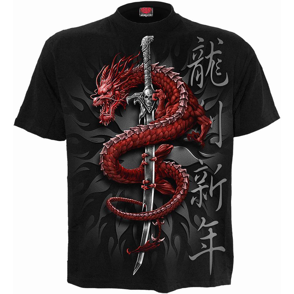 Spiral ORIENTAL DRAGON Heren T shirt Zwart